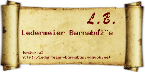 Ledermeier Barnabás névjegykártya